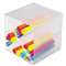 DEFLECTO CORPORATION Desk Cube with "X" Dividers, Clear Plastic, 6 x 7-1/5 x 6