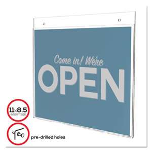 DEFLECTO CORPORATION Classic Image Single-Sided Wall Sign Holder, Plastic, 11 x 8 1/2 Insert, Clear