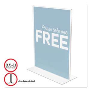 DEFLECTO CORPORATION Classic Image Stand-Up Double-Sided Sign Holder, Plastic, 8 1/2x11 Insert, Clear