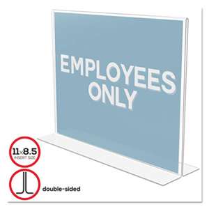 deflecto 69301 Stand-Up Double-Sided Sign Holder, Plastic, 11 x 8 1/2