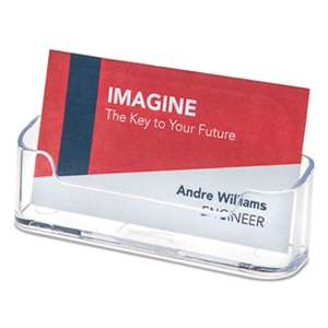 DEFLECTO CORPORATION Horizontal Business Card Holder, Holds 50 2 X 3 1/2 Cards, Clear