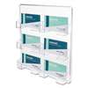 deflecto 70601 Six-Pocket Wall Mount Business Card Holder, 8 3/8 x 1 1/2 x 9 3/4, Clear