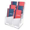 deflecto 77401 Multi Compartment DocuHolder, Six Compartments, 9w x 7-1/2d x 13-3/4h, Clear