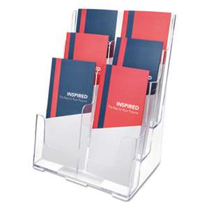 deflecto 77401 Multi Compartment DocuHolder, Six Compartments, 9w x 7-1/2d x 13-3/4h, Clear