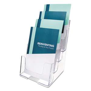 DEFLECTO CORPORATION Multi Compartment DocuHolder, Four Compartments, 6 7/8w x 6 1/4d x 10h, Clear