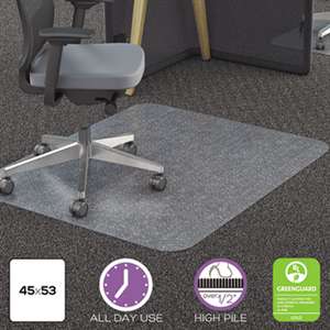 DEFLECTO CORPORATION Clear Polycarbonate All Day Use Chair Mat for All Pile Carpet, 45 x 53