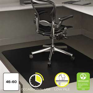 DEFLECTO CORPORATION EconoMat Occasional Use Chair Mat for Low Pile, 46 x 60, Black