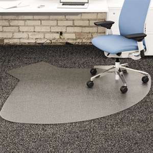 DEFLECTO CORPORATION SuperMat Frequent Use Chair Mat, Medium Pile Carpet, Straight,60x66 w/Lip, Clear