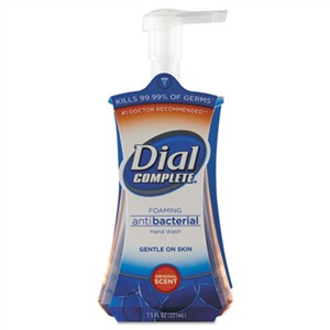 DIAL PROFESSIONAL Antibacterial Foaming Hand Wash, Original Scent, 7.5oz Pump Bottle, 8/Carton