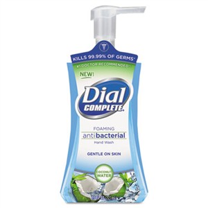 DIAL PROFESSIONAL Antibacterial Foaming Hand Wash, Coconut Waters, 7.5 oz Pump Bottle, 8/Carton