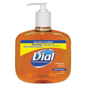 DIAL PROFESSIONAL Gold Antimicrobial Liquid Hand Soap, Floral Fragrance, 16oz Pump Bottle