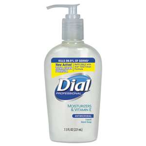 DIAL PROFESSIONAL Antimicrobial Soap with Moisturizers, 7.5oz D‚cor Pump, 12/Carton