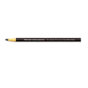 DIXON TICONDEROGA CO. China Marker, Black, Thin, Dozen