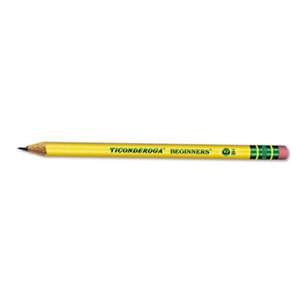 DIXON TICONDEROGA CO. Ticonderoga Beginners Wood Pencil w/Eraser, HB #2, Yellow, Dozen