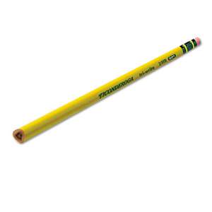 DIXON TICONDEROGA CO. Tri-Write Woodcase Pencil, HB #2, Yellow, Dozen