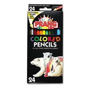 DIXON TICONDEROGA CO. Colored Woodcase Pencils, 3.3 mm, 24 Assorted Colors/Set