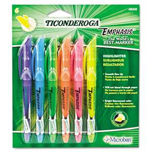 DIXON TICONDEROGA CO. Emphasis Pocket Style Highlighter, Chisel Tip, 6/Set