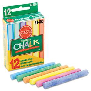 DIXON TICONDEROGA CO. Hygieia Dustless Board Chalk, 3 1/4 x 3/8. Assorted, 12/Box