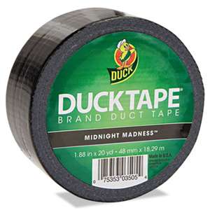 SHURTECH Colored Duct Tape, 9 mil, 1.88" x 20 yds, 3" Core, Black