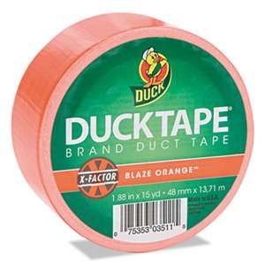 SHURTECH Colored Duct Tape, 9 mil, 1.88" x 15 yds, 3" Core, Neon Orange