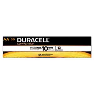 Duracell AACTBULK36 CopperTop Alkaline Batteries with Duralock Power Preserve Technology, AA, 36/Pk