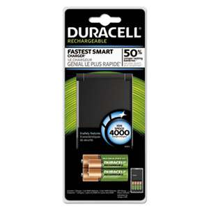 Duracell CEF27 ION SPEED 4000 Hi-Performance Charger, Includes 2 AA and 2 AAA NiMH Batteries