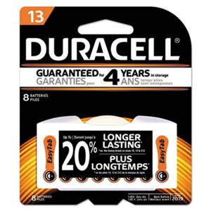 Duracell DA13B8ZM09 Button Cell Lithium Battery, #13, 8/Pk