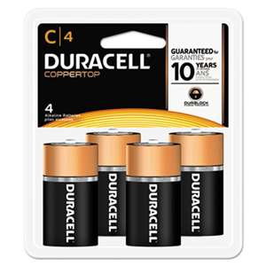 Duracell MN1400R4ZX17 CopperTop Alkaline Batteries with Duralock Power Preserve Technology, C, 4/Pk