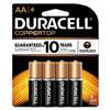 Duracell MN1500B4Z CopperTop Alkaline Batteries with Duralock Power Preserve Technology, AA, 4/Pk