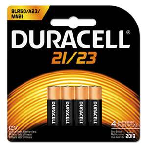 Duracell MN21B4PK CopperTop Alkaline Batteries with Duralock,12V, 4/Pk