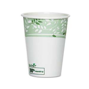 DIXIE FOOD SERVICE EcoSmart Hot Cups, Paper w/PLA Lining, Viridian, 12oz, 50/Pack