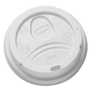 DIXIE FOOD SERVICE Sip-Through Dome Hot Drink Lids for 10 oz Cups, White, 100/Pack