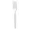 DIXIE FOOD SERVICE Plastic Cutlery, Heavy Mediumweight Forks, White, 1000/Carton