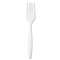 DIXIE FOOD SERVICE Plastic Cutlery, Mediumweight Forks, White, 1000/Carton