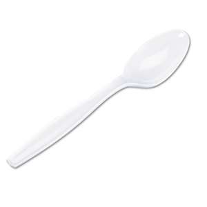 DIXIE FOOD SERVICE Plastic Cutlery, Heavyweight Teaspoons, White, 1000/Carton