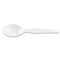 DIXIE FOOD SERVICE Plastic Cutlery, Heavy Mediumweight Teaspoons, White, 100/Box