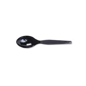 DIXIE FOOD SERVICE Plastic Cutlery, Heavy Mediumweight Teaspoons, Black, 100/Box