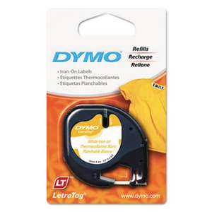 DYMO 18771 LetraTag Fabric Iron-On Labels, 1/2" x 6 1/2 ft, White