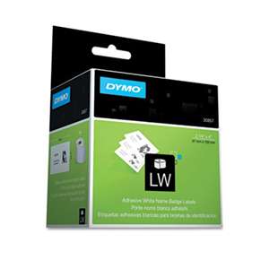 DYMO 30857 Self-Adhesive Name Badge Labels, 2-1/4 x 4, White, 250/Box