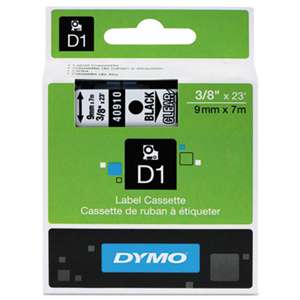 DYMO 40910 D1 Polyester High-Performance Removable Label Tape, 3/8in x 23ft, Black on Clear