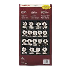 ELMER'S PRODUCTS, INC. Bulldog Magnetic Clips, Steel, 1-1/4"w, Nickel-Plated, 18/Box