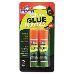ELMER'S PRODUCTS, INC. School Glue Naturals, Clear, 0.21 oz Stick, 2 per Pack