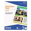 EPSON AMERICA, INC. Matte Presentation Paper, 27 lbs., Matte, 8-1/2 x 11, 100 Sheets/Pack