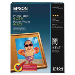 EPSON AMERICA, INC. Glossy Photo Paper, 52 lbs, Glossy, 8-1/2 x 11, 100 Sheets/Pack