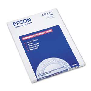 EPSON AMERICA, INC. Ultra Premium Photo Paper, 64 lbs., Luster, 8-1/2 x 11, 50 Sheets/Pack