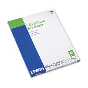 EPSON AMERICA, INC. Velvet Fine Art Paper, 8-1/2 x 11, White, 20 Sheets/Pack