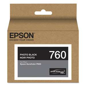 EPSON AMERICA, INC. T760120 (760) UltraChrome HD Ink, Photo Black