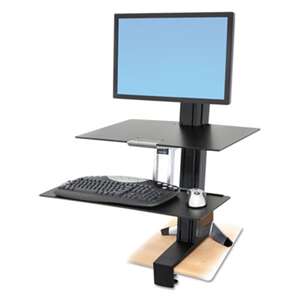 ERGOTRON INC WorkFit-S Sit-Stand Workstation w/Worksurface, LCD HD Monitor, Aluminum/Black