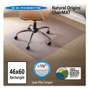 E.S. ROBBINS Natural Origins Chair Mat for Carpet, 46 x 60, Clear