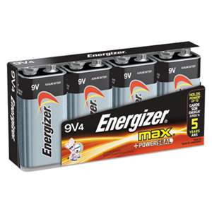 Energizer 522FP4 MAX Alkaline Batteries, 9V, 4 Batteries/Pack